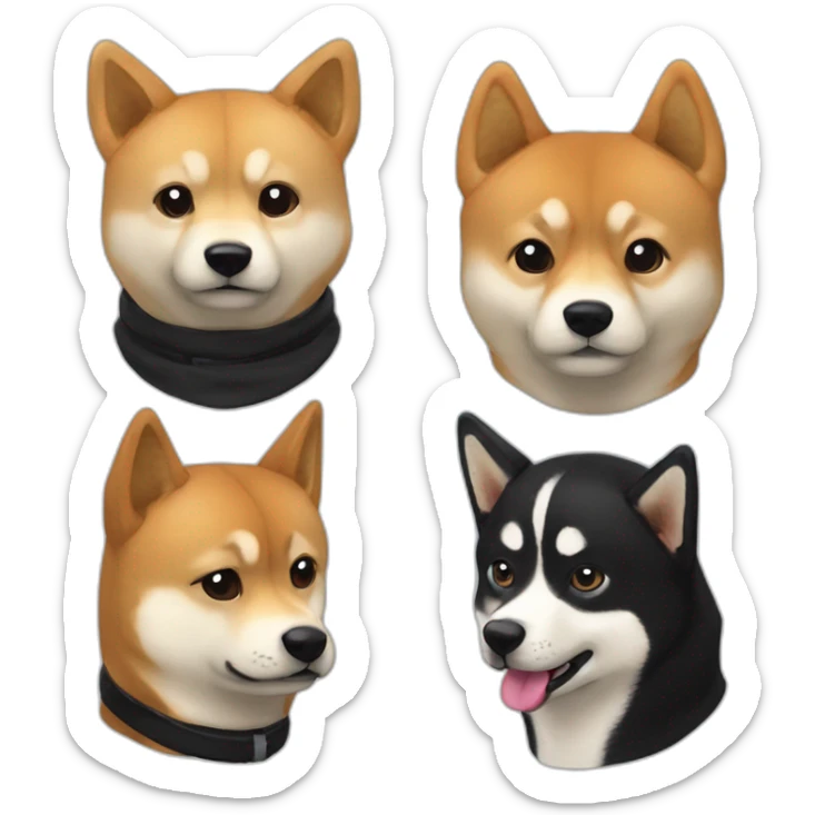Squeezie en Shiba, Cyprien en cœur,normand avec un haut de forme et tibo inshape géant sticker