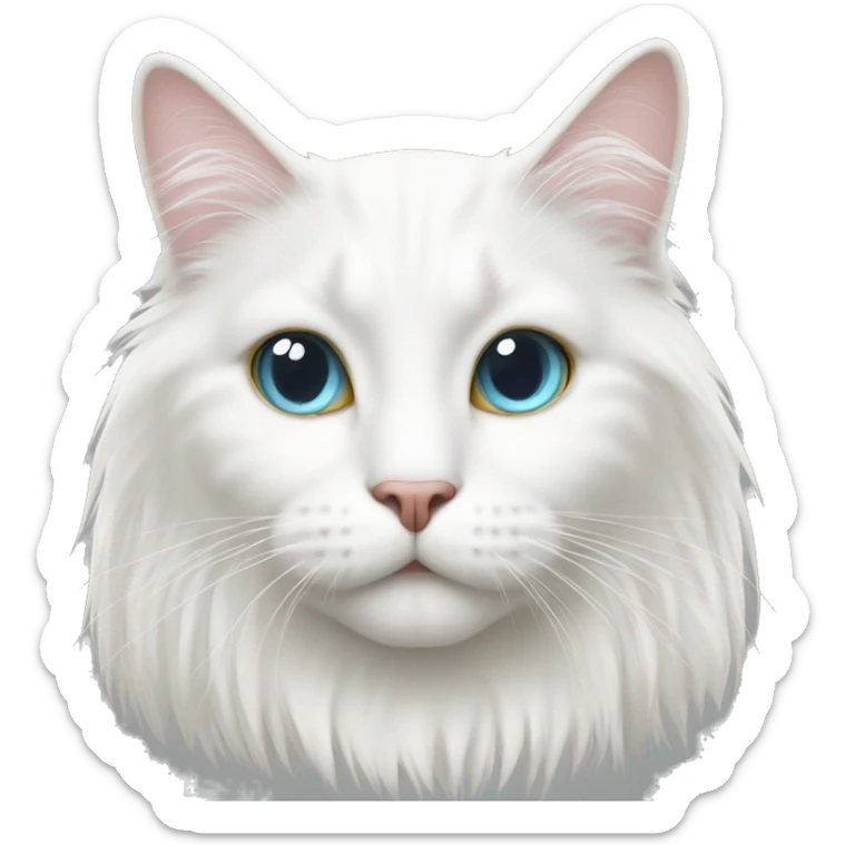 white long haired cat sticker
