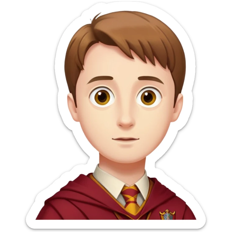sean biggerstaff is Oliver Wood  in harry potter, wear hogwarts gryfindor uniform sticker