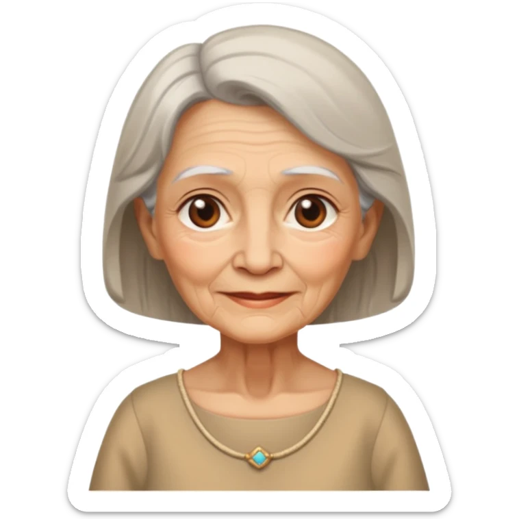 In medieval fairy tales, a kind and amiable grandmother who did not wear jewelry sticker