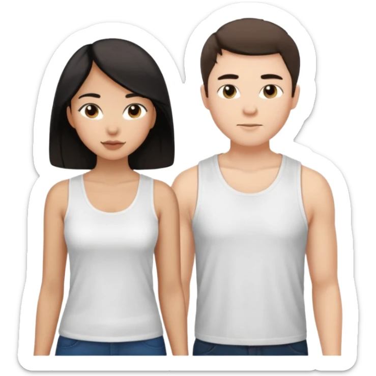 Mixed race couple, white male with mixed female (asian & black)
the female is more asian than she is black
The male is french  sticker