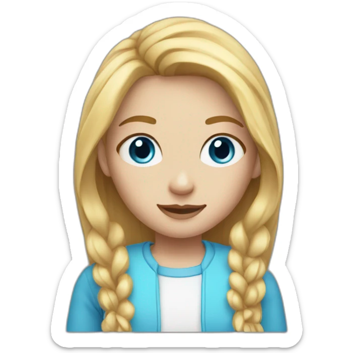 A girl with blue eyes, freckles and long blond hair sticker
