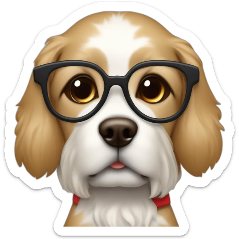 pocket pointer dog with santa claus cloth, acommpanied by a male with glasses and blond hair and a woman with brown long hair sticker