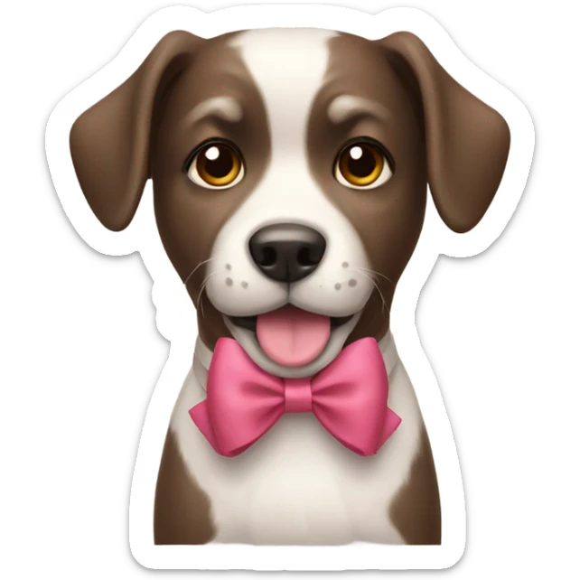 Dog with a bow sticker