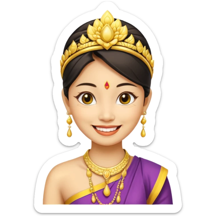It is meant to depict a Thai woman, a yellow Asian, in the standard attire of her country.The emote is meant to depict a Thai woman in the classic attire of her country. sticker