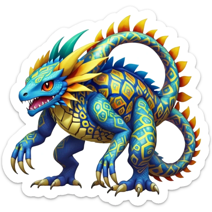 Colorful Exotic Pokémon-Digimon-Monster-Beast-Fakémon-hybrid-creature (full body) sticker