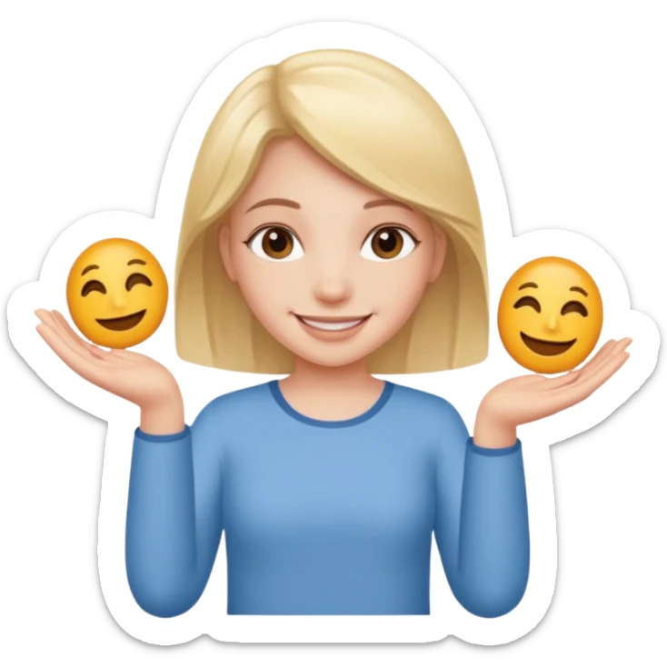 girl holding a six in one hand and a seven in the other hand sticker