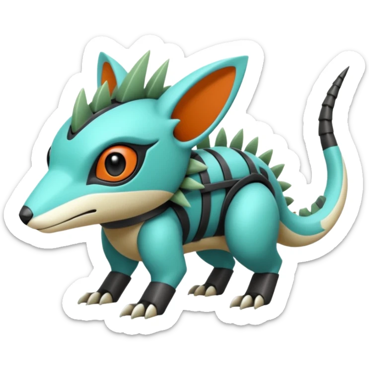  exotic tropical cyber-Sleuth-Loyd-Garmaddon-Litten-Linoone-Noibat-Fakémon-Pokémon-Vernid-creature sticker