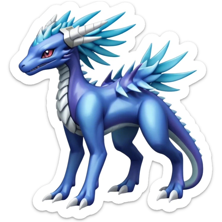  Cool Cute Edgy Shiny Godly Ethereal Digimon-Suicune-Dialga-Reptile full body sticker