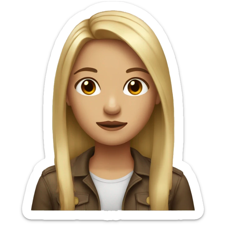 girl with dirty blonde hair and brown eyes sticker