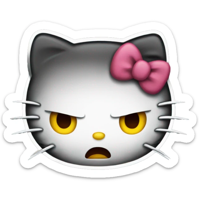 angry hello kitty sticker