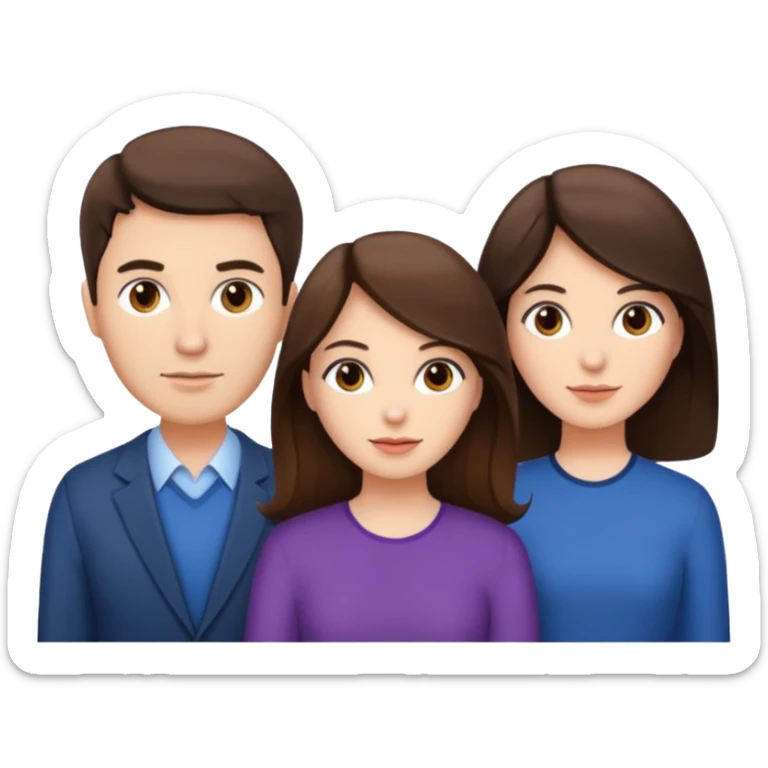 Un trouple deux hommes une femme brune sticker