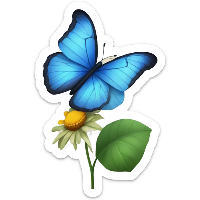 A blue butterfly sitting on a flower but I don't want the flower  sticker