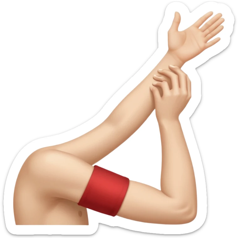 Un emojis para uso medico: Un hombro, una cadera, una rodilla, un pie, un brazo con un codo y mano, una espalda y un cuello sticker