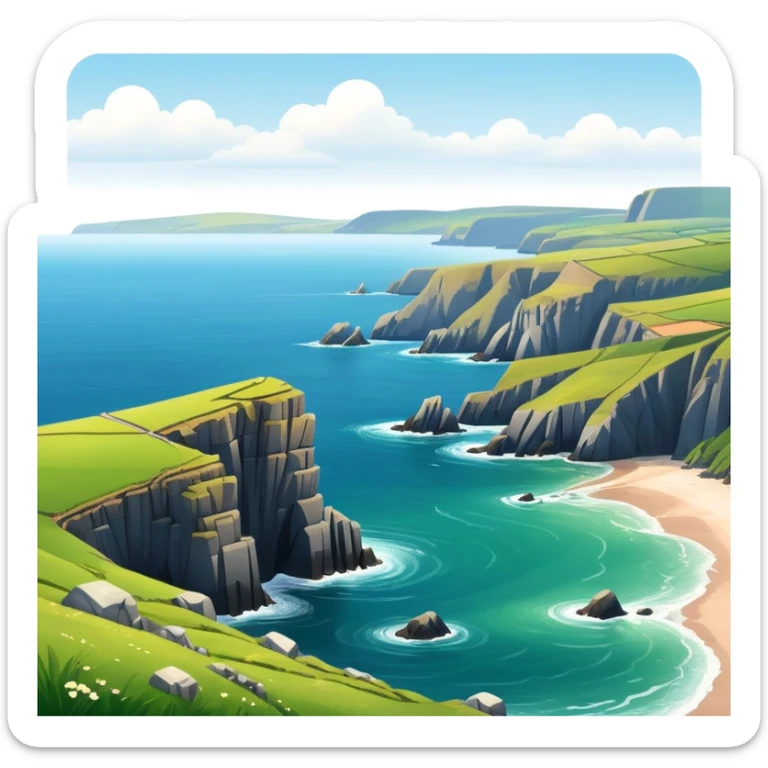 Cinematic realistic landscape of the coast of Ireland sticker