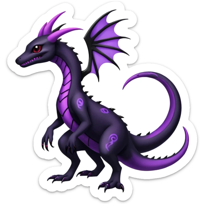 Shiny gothic Salazzle-Salandit-Umbreon-Fakémon-hybrid-creature (full body) 4 legs sticker