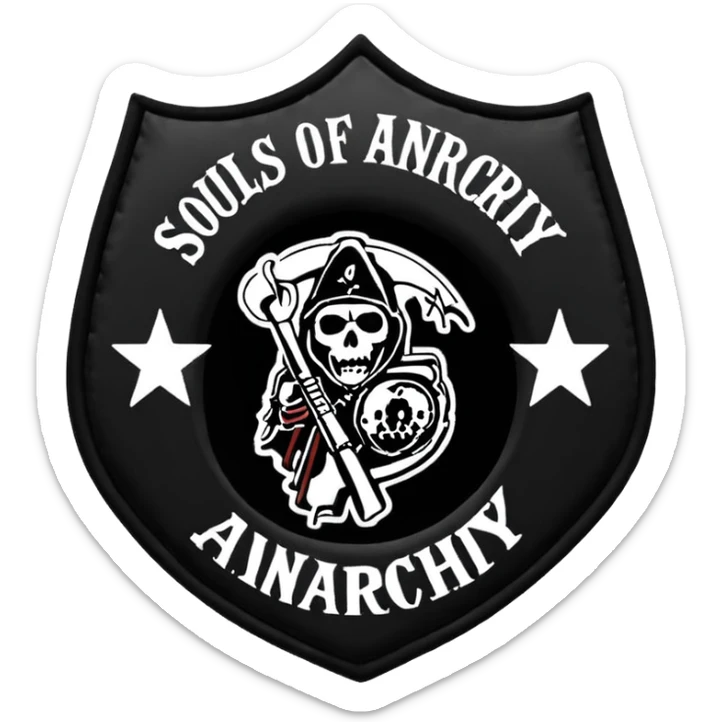 Sons of anarchy logo but to have a banner on top saying SOULS OF ANARCHY sticker