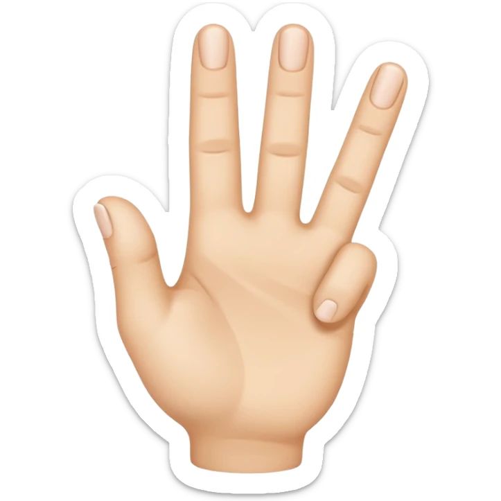 “Emoji-style hand making the letter ‘L’, with the index finger slightly curved. Clean, simple design, smooth shapes, neutral skin tone. White or transparent background, high resolution.” sticker