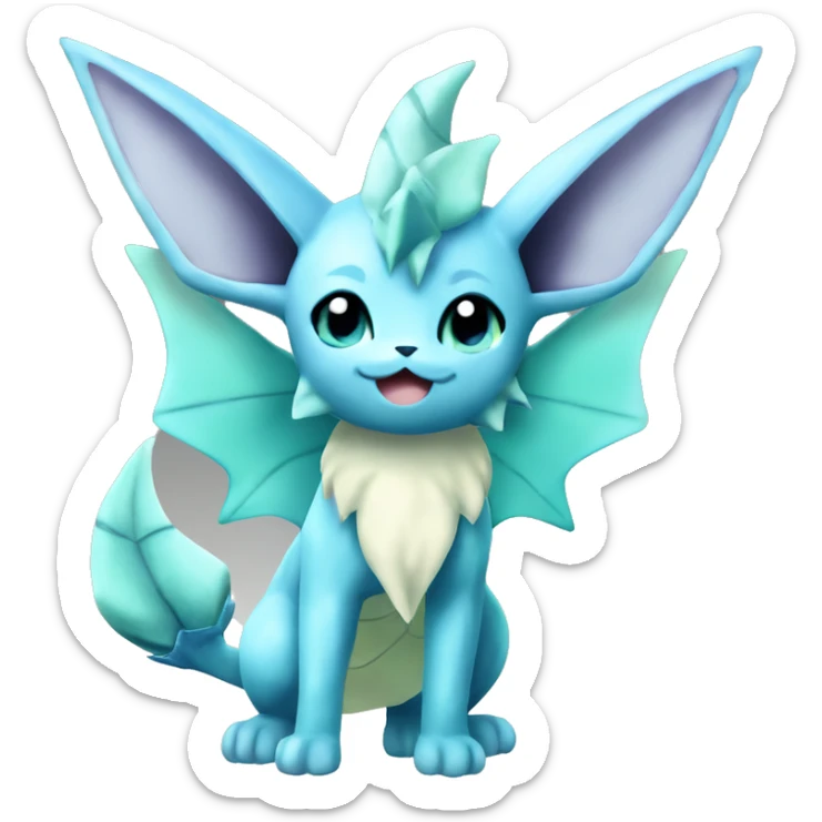 Kawaii Gorgeous Beautiful Vaporeon-Glaceon-Pokémon full body sticker