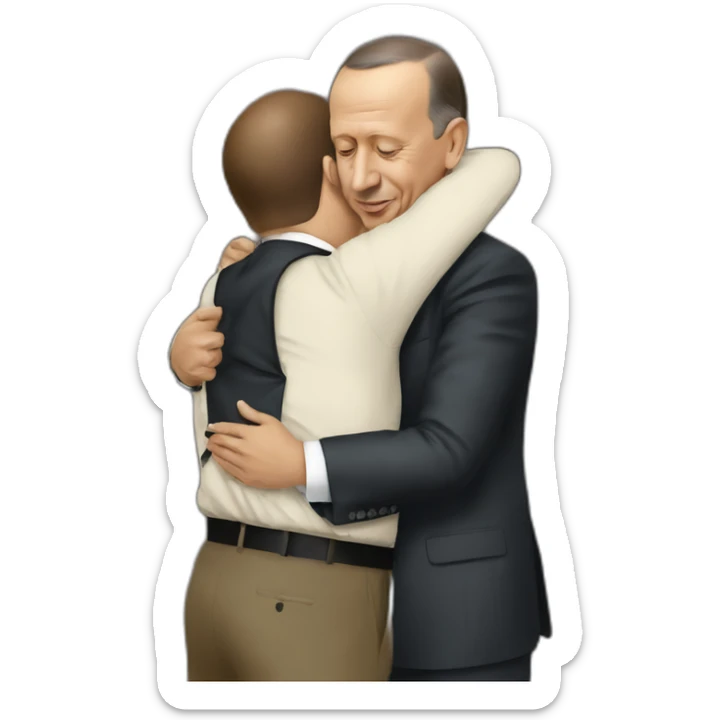Erdogan hug eiffel sticker