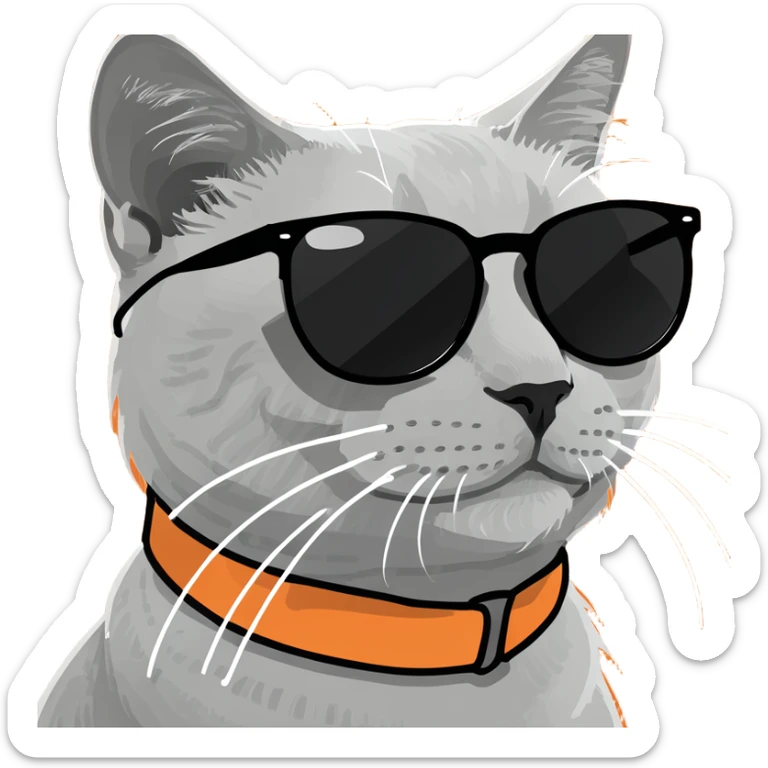 Cat with sunglasses sticker