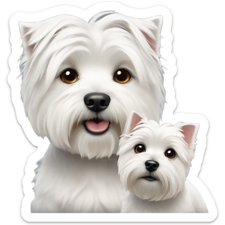 West highland white terrier couple boy and girls (dogs) sticker