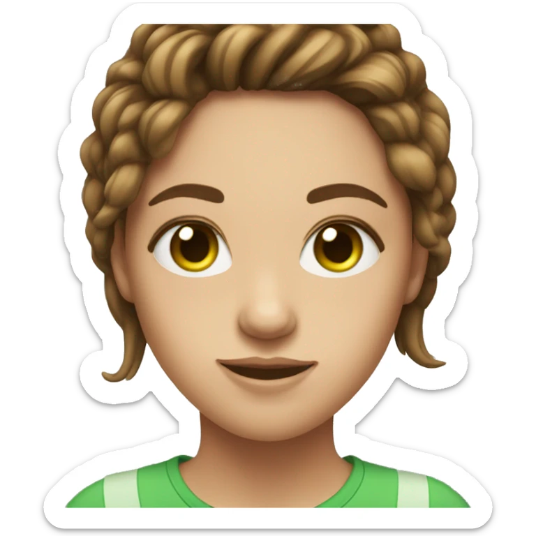 teenage girl with green eyes and brown hair sticker