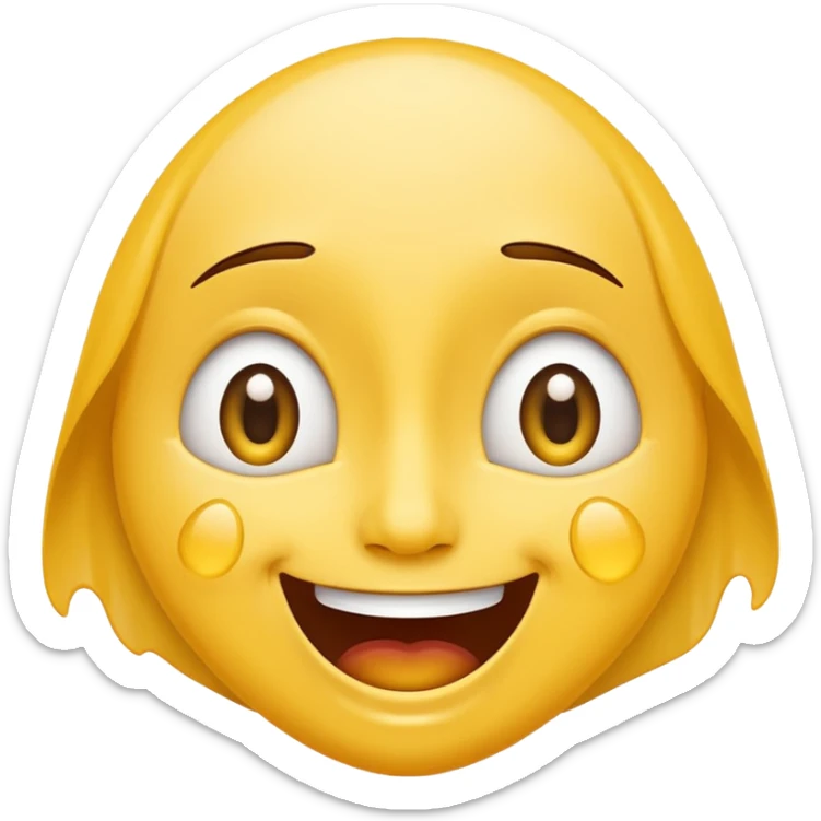 A joyful face emoji with wide eyes and a big smile, tears of laughter flowing.  sticker