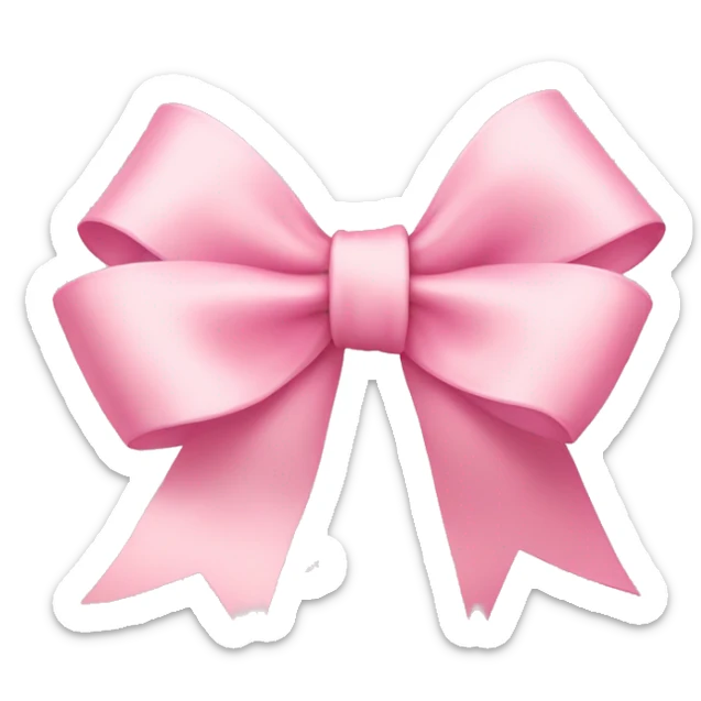 light pink ribbon bow sticker
