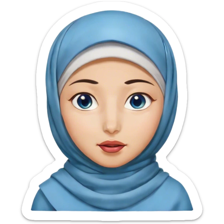 Turkish beautiful finish Konya girl blue eyes with hijab and islamic dress she’s Squinting Face with Tongue sticker