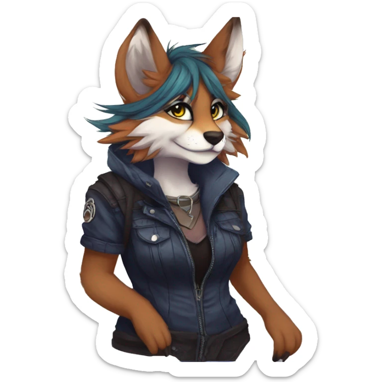 Edgy anthro furry by Falvie, LiLaiRa, AngieWolf sticker