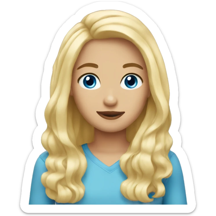 Blonde hair blue eyes sticker