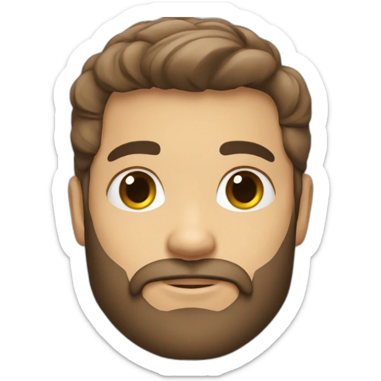 Daniel nass, brazilian, white skin, little hair, straight brown hair, bearded sticker