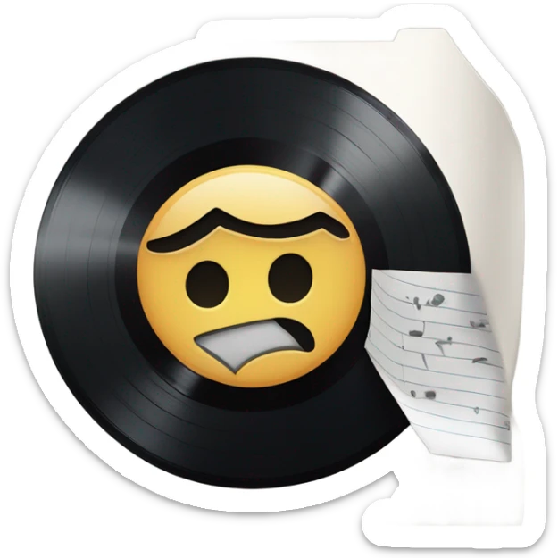 Vinyl record on folder sticker