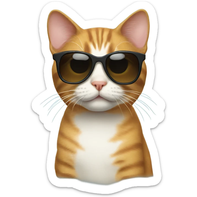Cat with sunglasses sticker