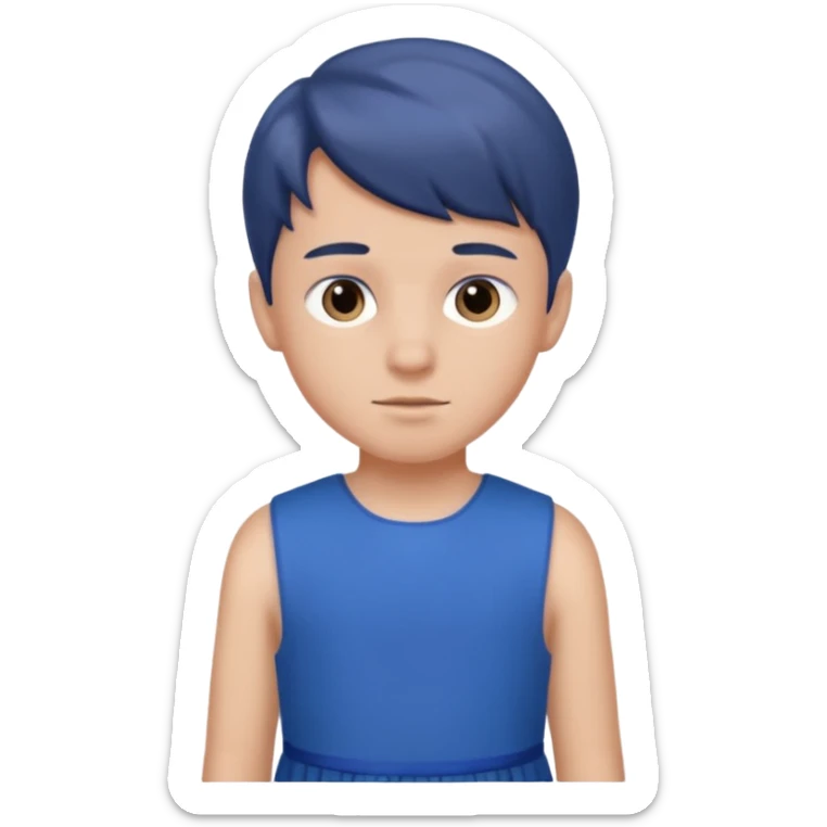 blue dress boy sticker