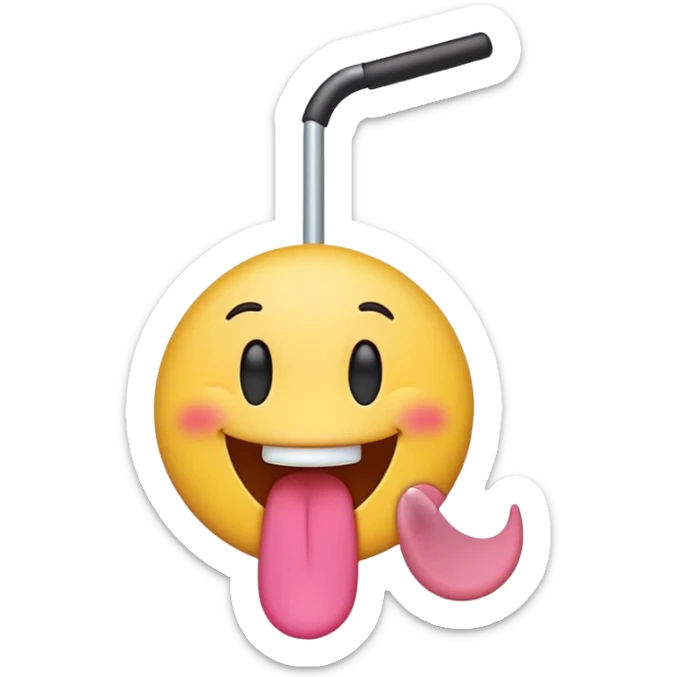 happy emoji face with tongue sticking out to the side, tongue is swinging and moving side to side sticker