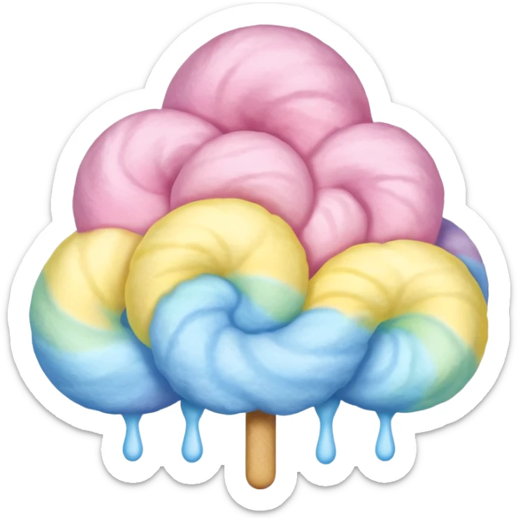 Cotton Candy, Rainbow Cotton Candy – mixed pastel layers of pink, yellow, and blue. sticker