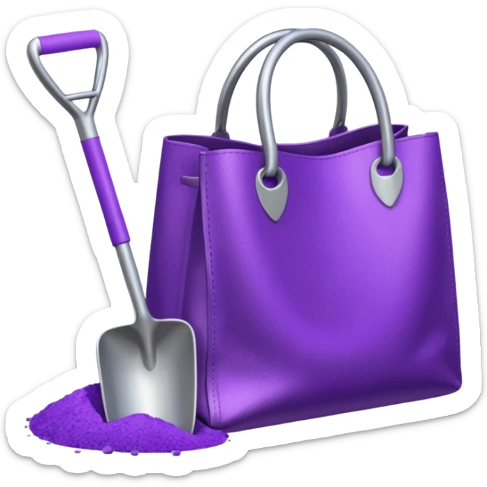 Emoji de una bolsa de tussi y una palita  sticker