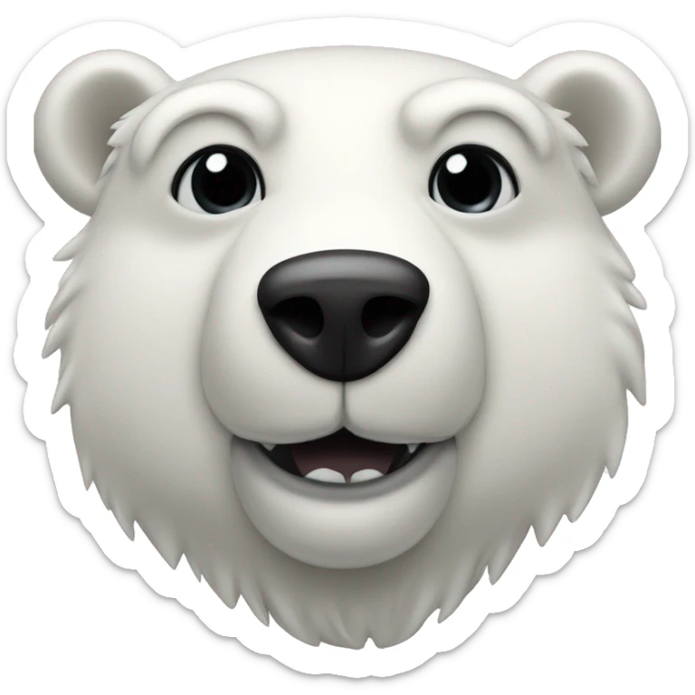 bust of an anthropomorphic polar bear with black hair in its head and three black dots in its muzzle sticker