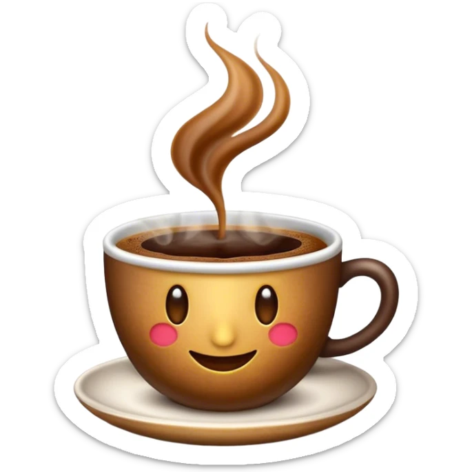 Cinematic Realistic Colombian Coffee Pop Culture Emoji, showcasing a steaming cup of rich, aromatic coffee that epitomizes Colombian culture rendered with detailed textures and warm, inviting lighting. sticker