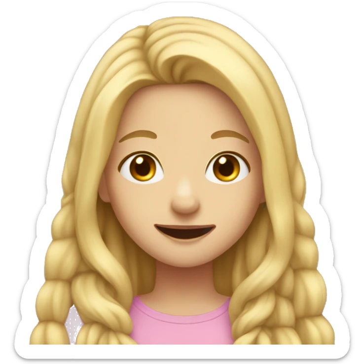 Cute girl with braces and long blonde hair sticker