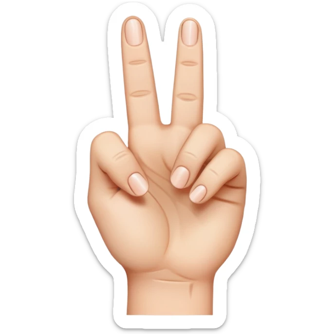 The middle finger, but flipped the other way so we can see the inside of the hand sticker