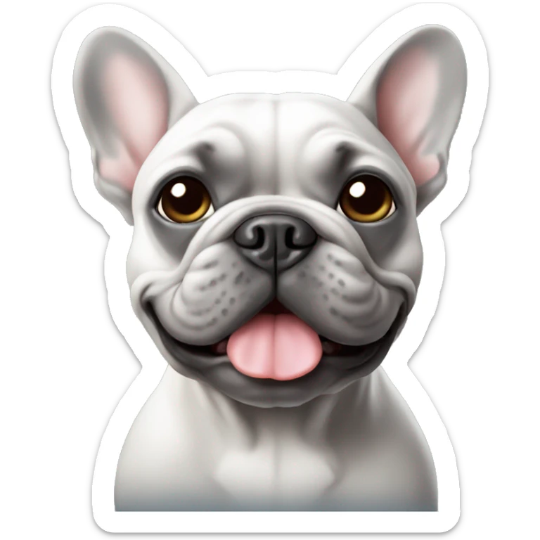 grey french bulldog sticker