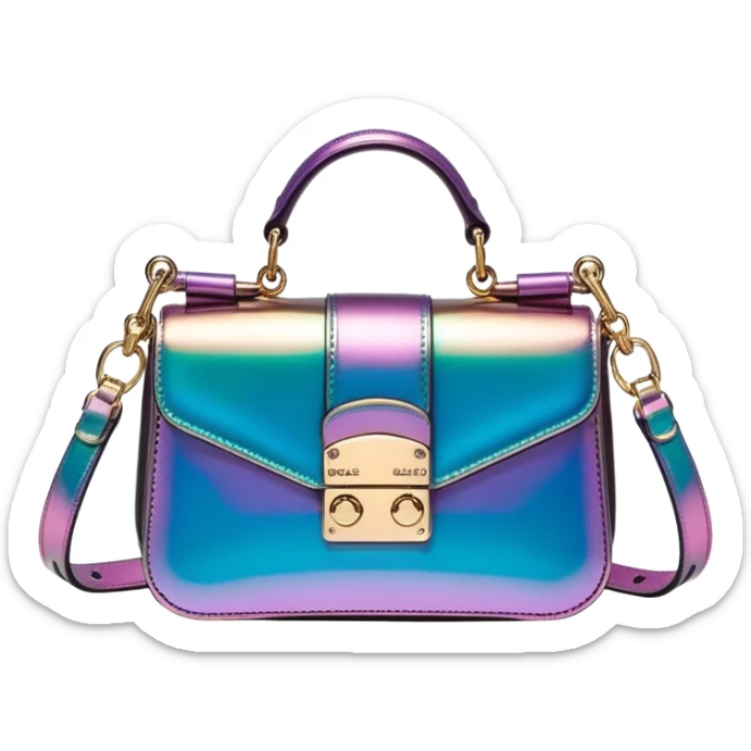 Dolce and Gabbana colorshifting vivid, bold cyberpunk color and style mini bag  sticker