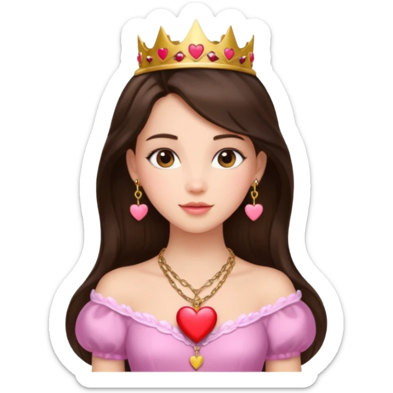princesses in dreamy attire (add the chain to the brunette one to her heart necklace sticker