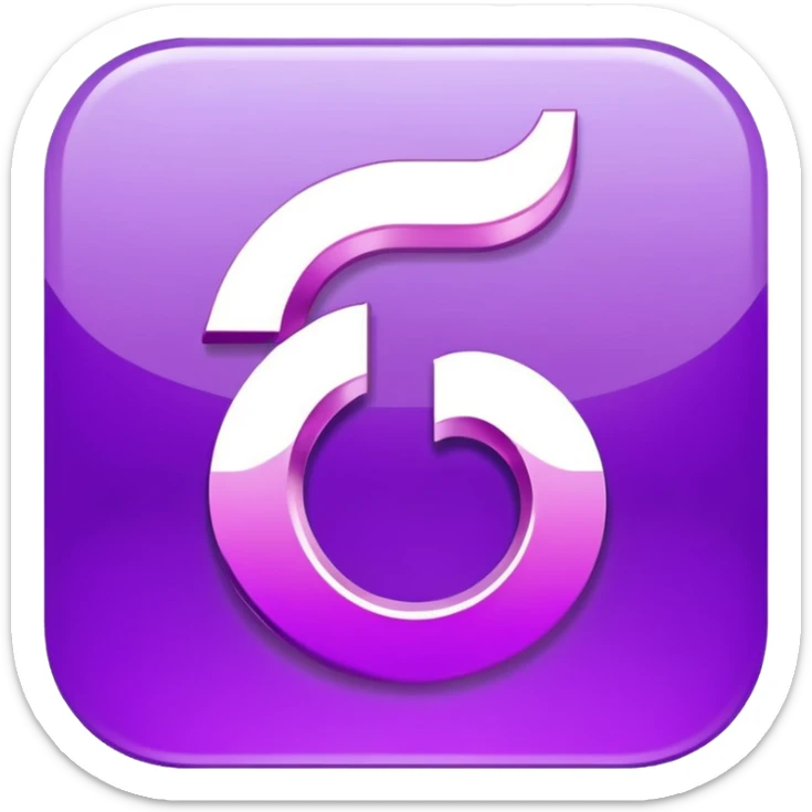 Purple and Cian Symbol of TikTok app sticker