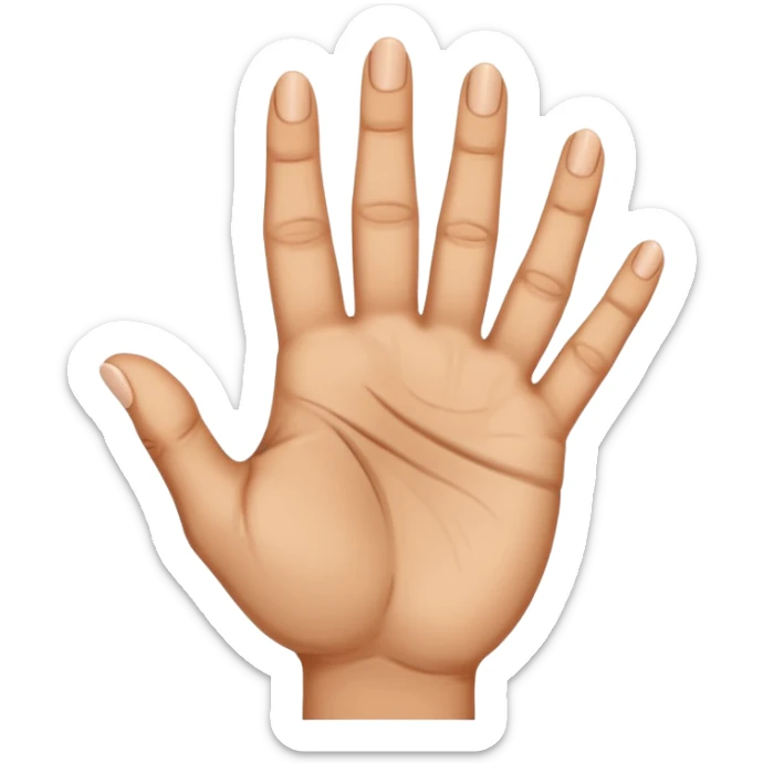 the Arabic middle finger, khod symbol. an open palm with the middle finger bent down a little more than 90 degrees sticker