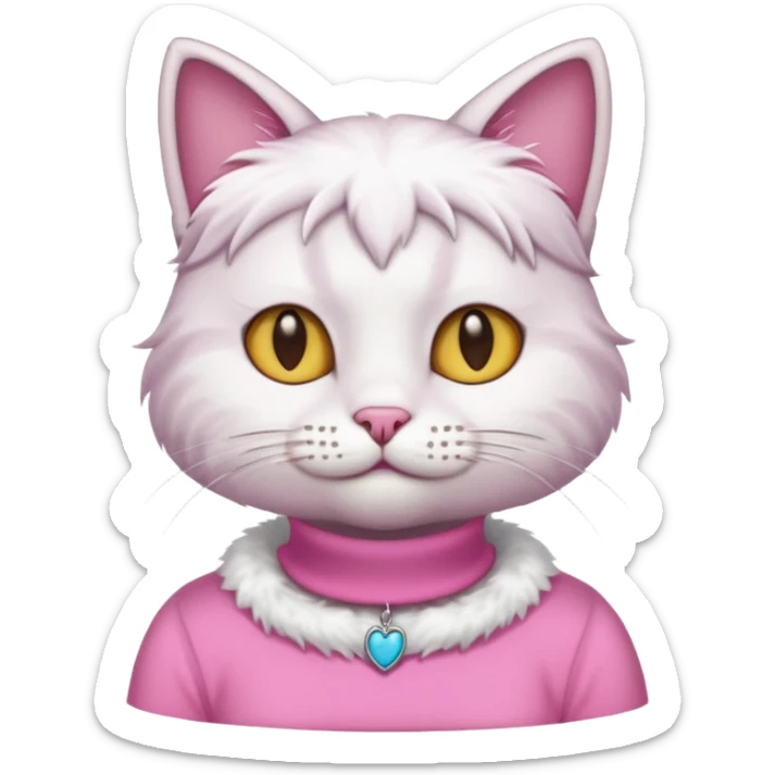 A cat wearing pink top  sticker