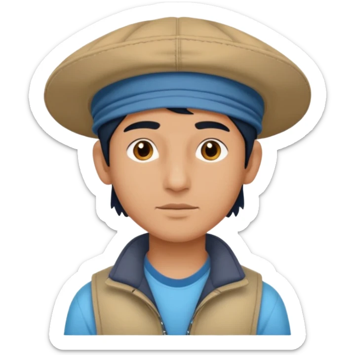  Fait un jeune indien pas trop beau avec un léger surprise un double menton et une casquette sur la tete sticker